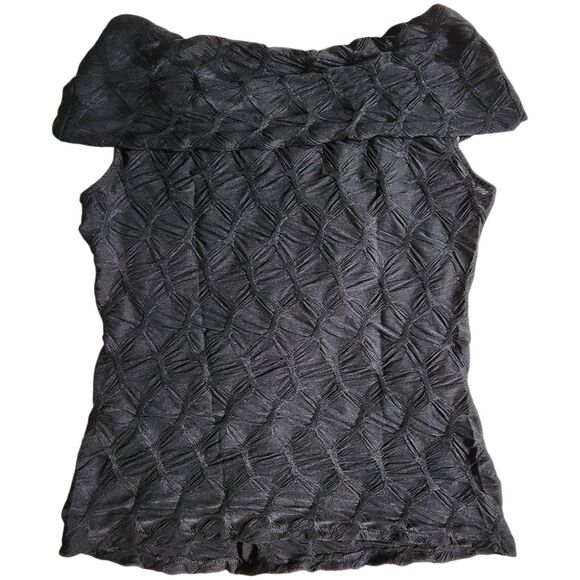 STUDIO JPR Black Textured Blouse Top sz M - Picture 3 of 11